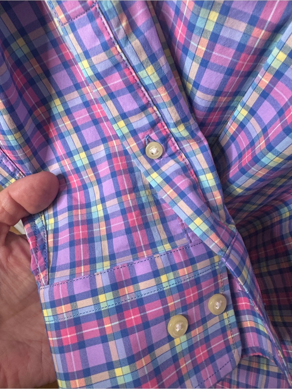 Peter Millar Mens XL Summer Comfort Button Up Shirt Multicolor Plaid Stretch - Picture 4 of 7